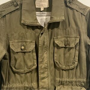 Current/Elliott The Lone Soldier Jacket w/ Ombre Coated Sleeves